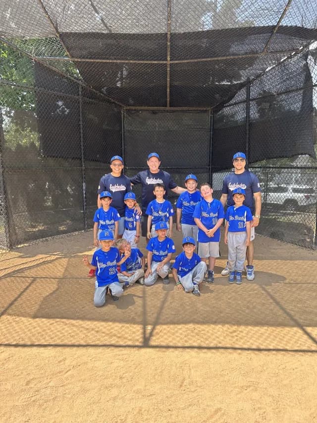 Biagio with Eastchester youth baseball team batting cage