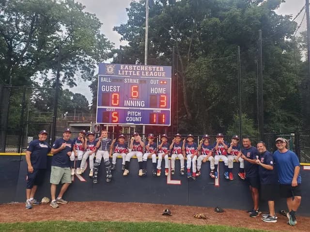Eastchester Eagles Little League win celebration with Biagio